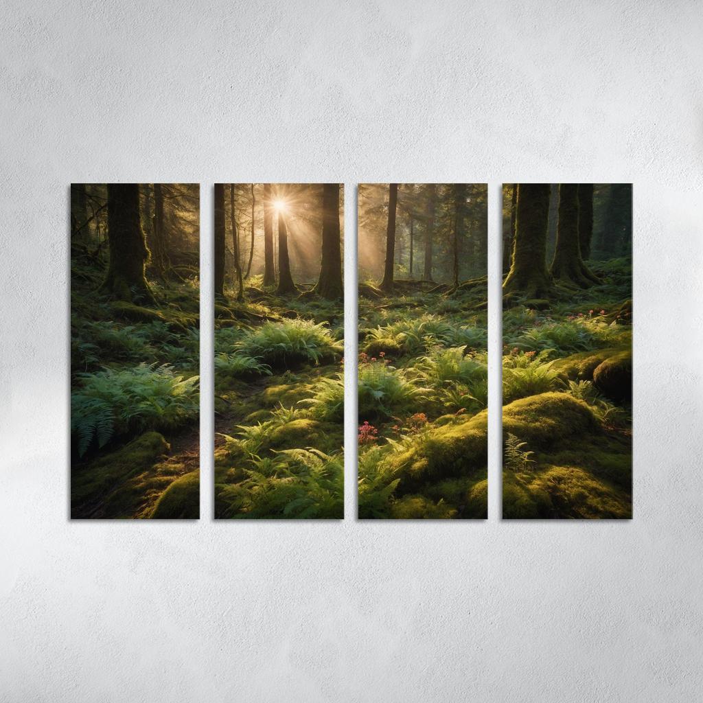 The Luminous Glades Of The Enchanted Forest Multi-panel Paintings