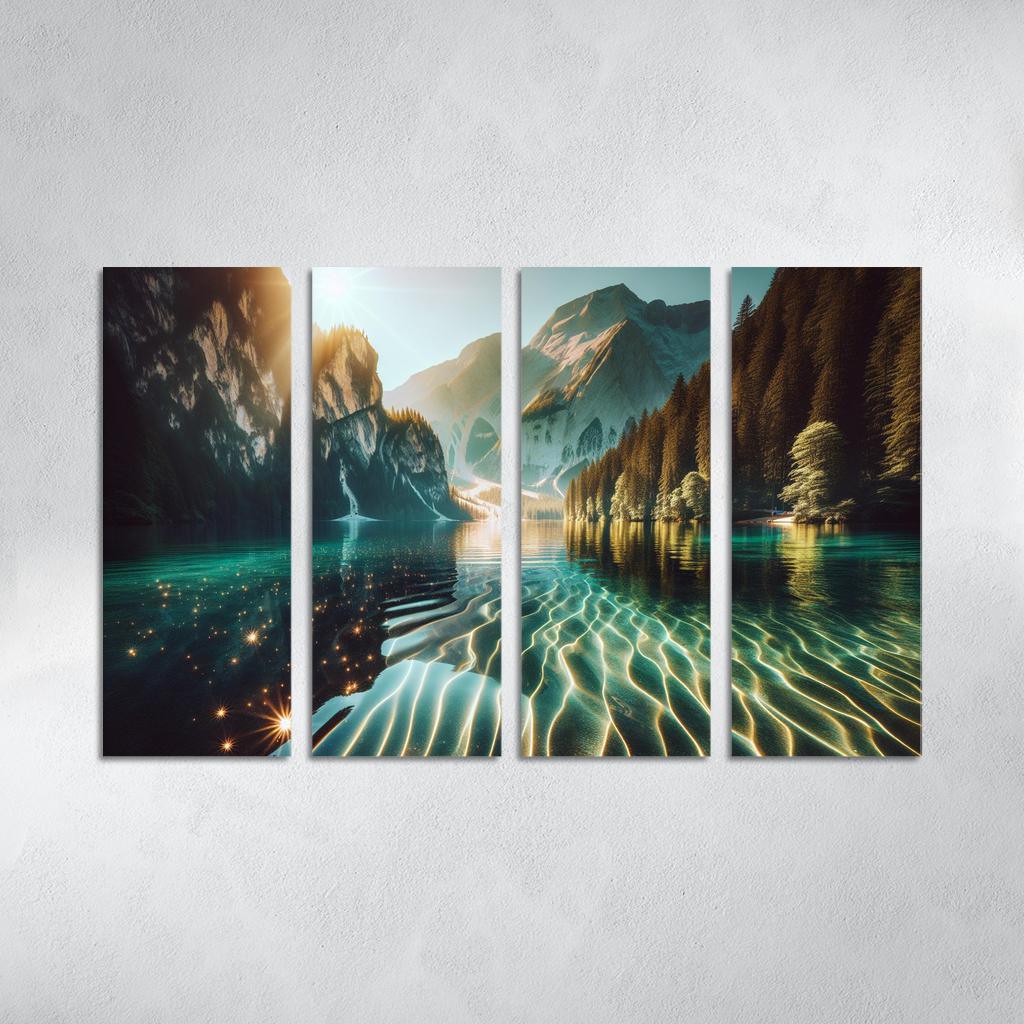 The Shimmering Surface Of Crystal Lake Custom Paintings Frame