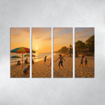 Sunrise Beach Calm And Family Friendly Custom Paintings Frame