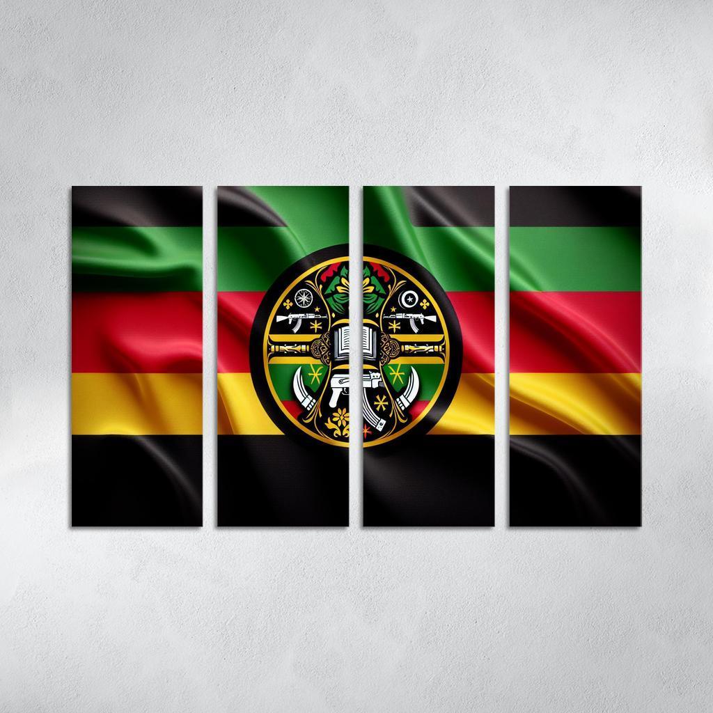 Symbol of Freedom The Flag of Mozambique 4 Piece HD Modern Canvas Panels-Original Frame