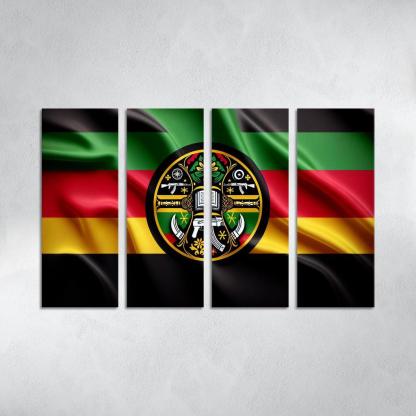 Symbol of Freedom The Flag of Mozambique 4 Piece HD Modern Canvas Panels-Original Frame