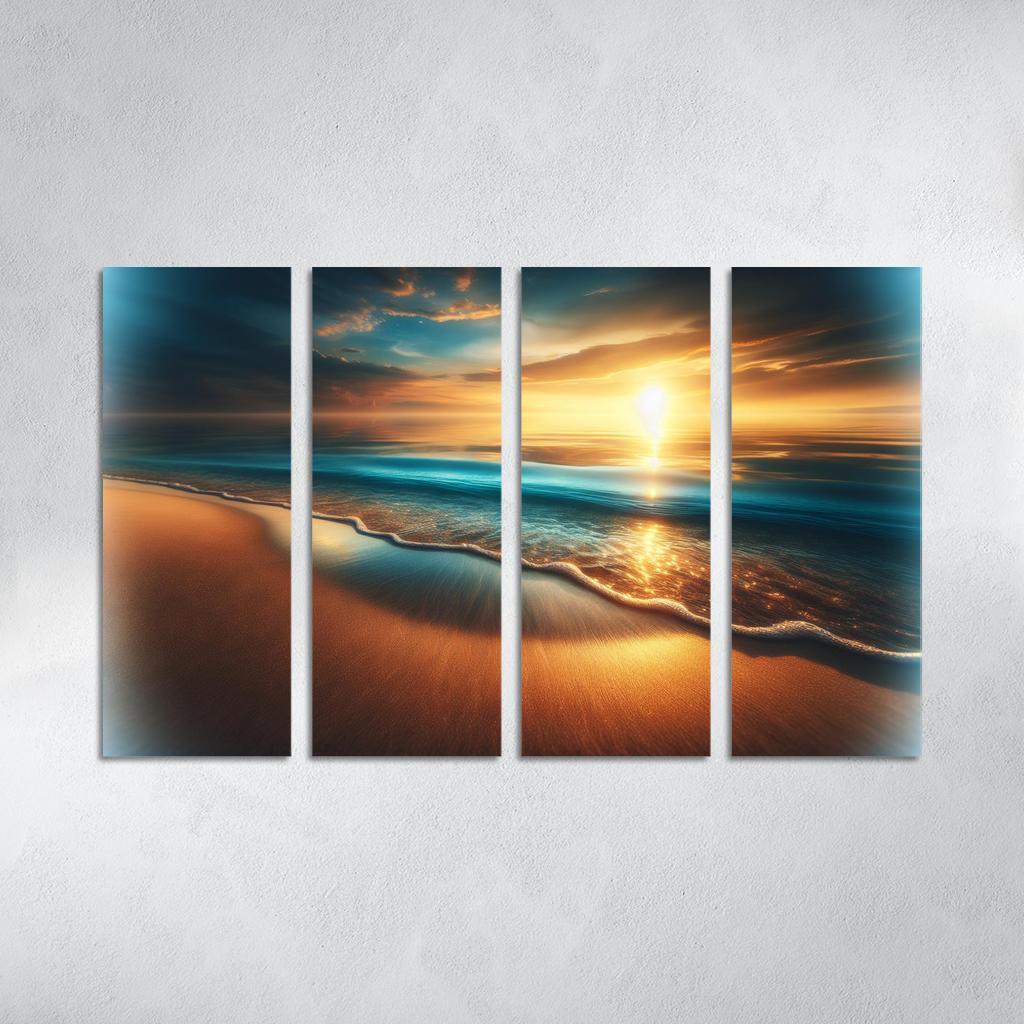 Saltwater Serenity Beach Modern Paintings Frame