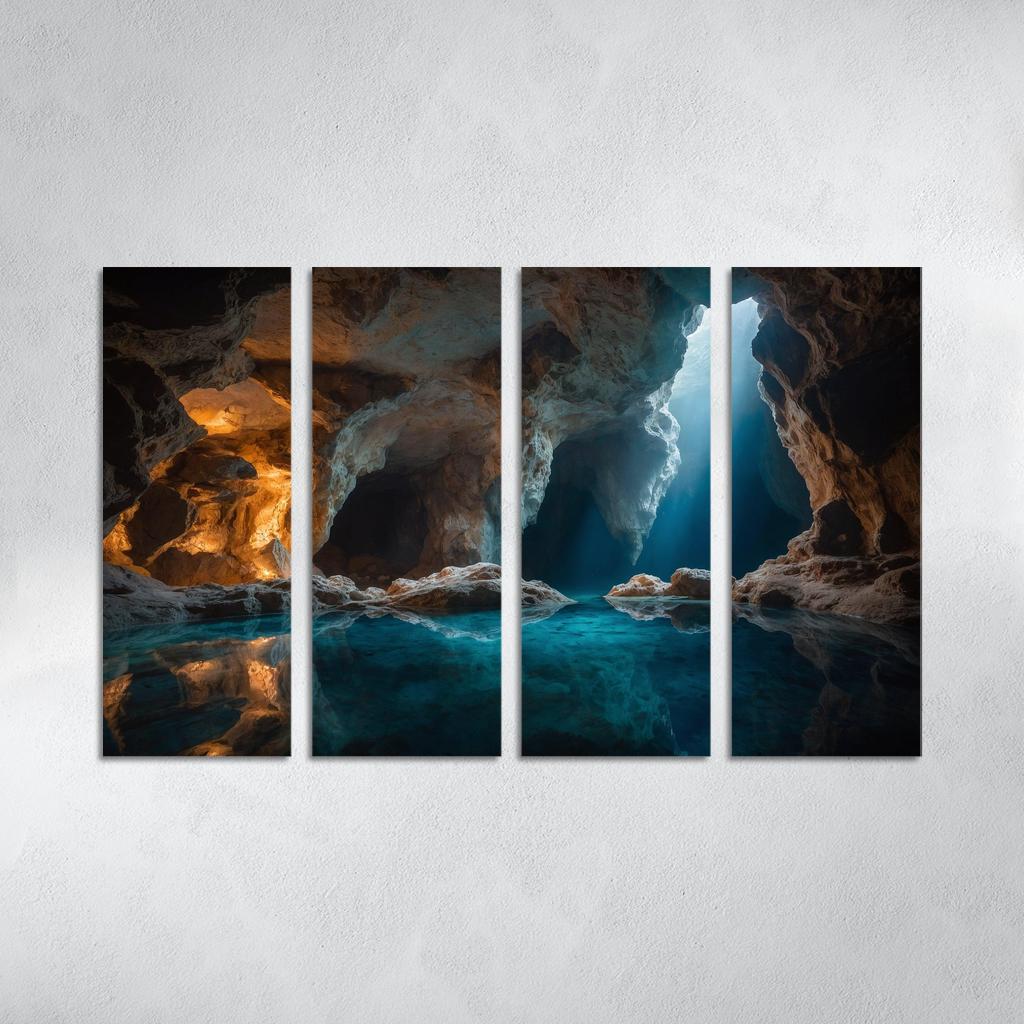 The Crystal Caves Of Misty Hollow Modern Paintings Frame