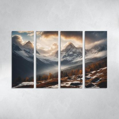 The Serene Echo Of Misty Mountains Oil Paintings Frame