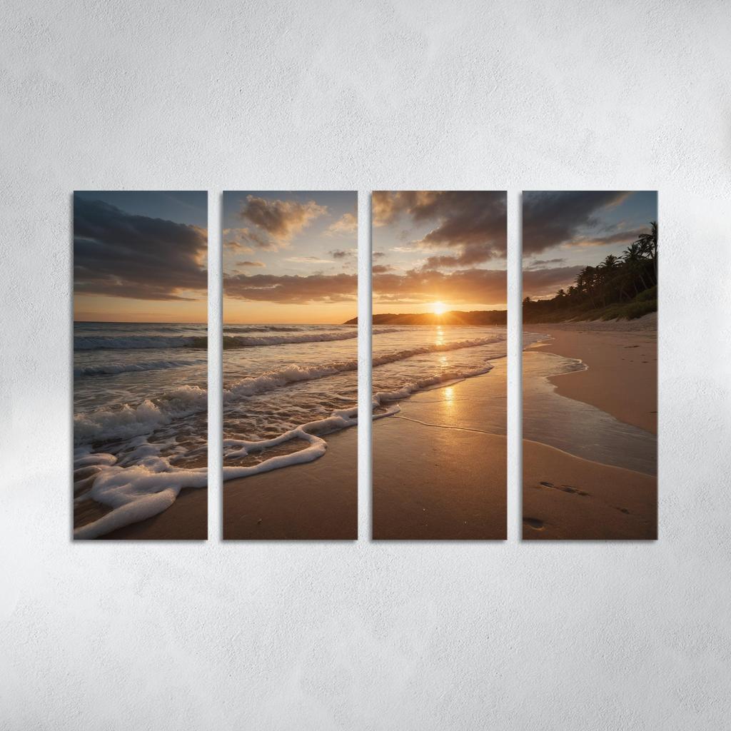 The Golden Shores Of Sunset Beach Art Trends