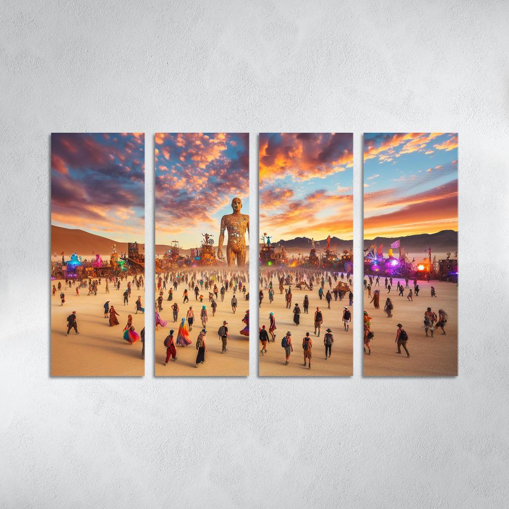 Burning Man - Usa Framed Paintings