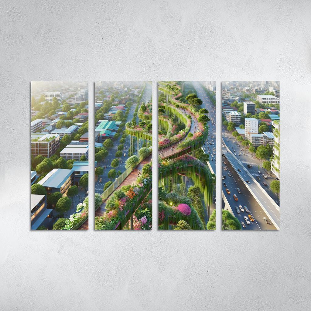 Elevated Green Walkways Custom Paintings Frame