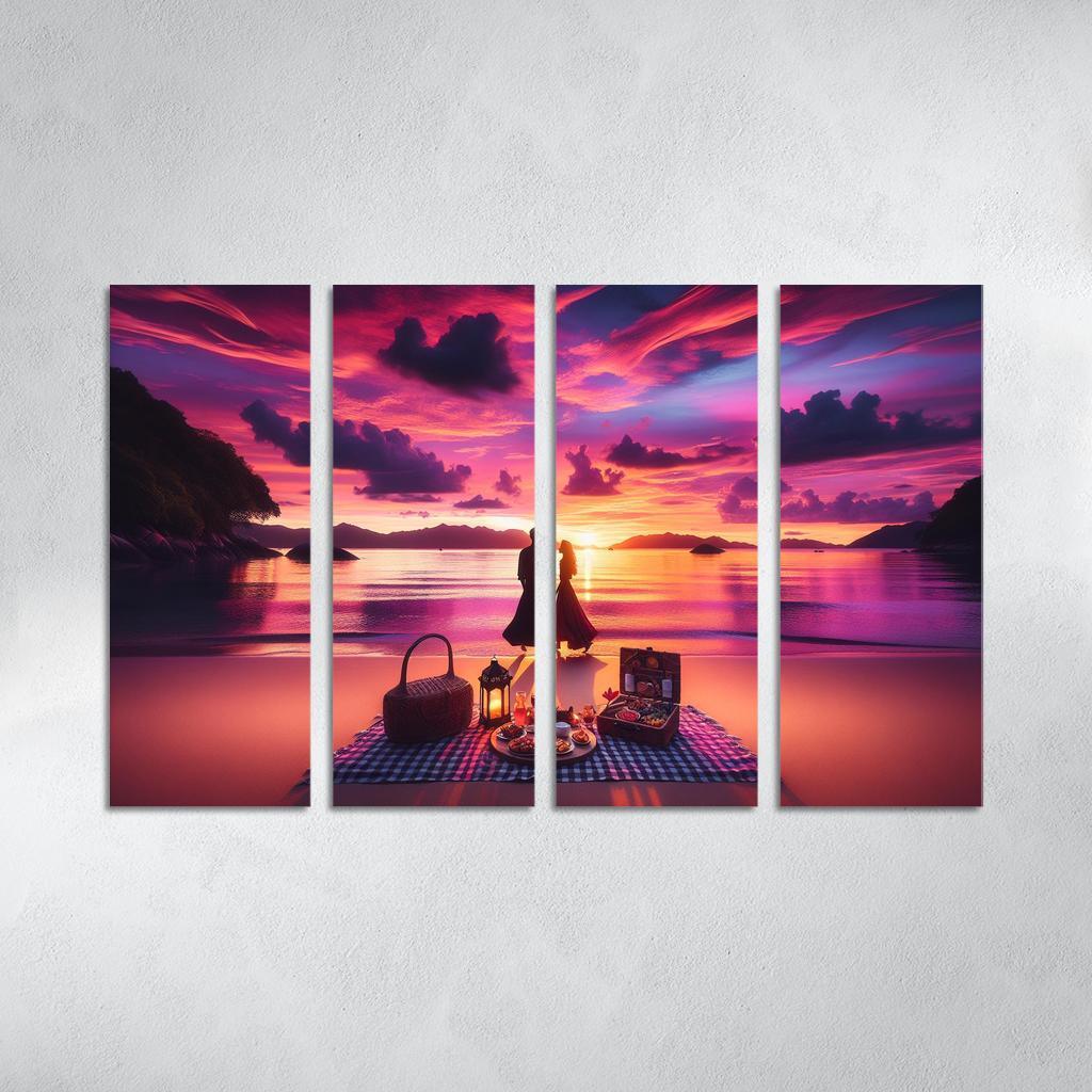 Sunset Vista Romantic Getaway Modern Paintings Frame