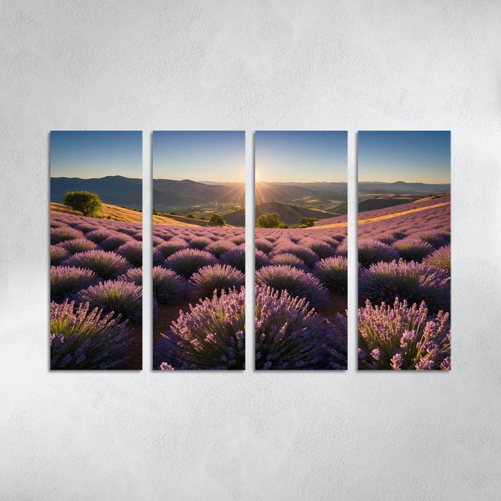 The Serene Valley Of Lavender Blooms Multi-panel Paintings