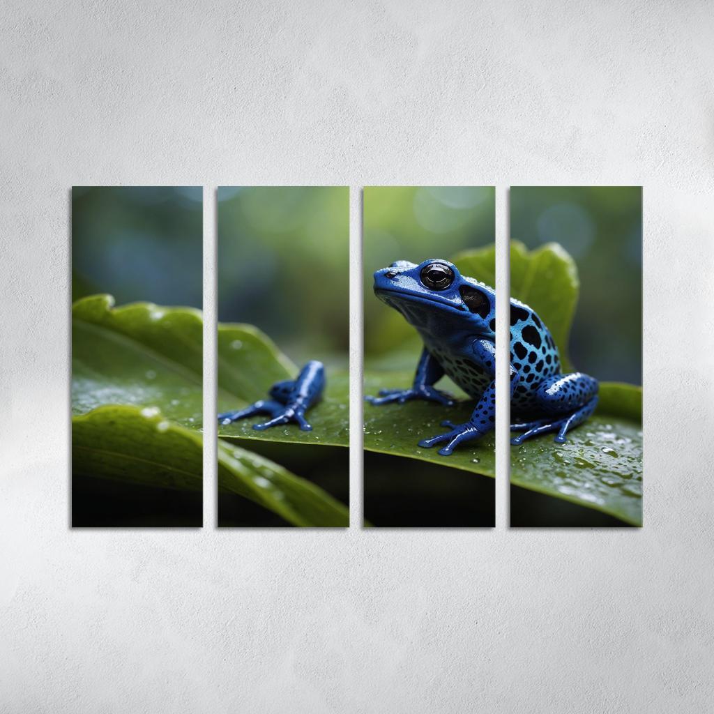 The Enigmatic Blue Poison Dart Frog Canvas Paintings Frame