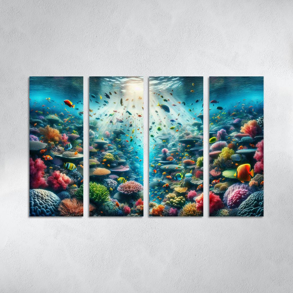 Golden Reef Underwater Exploration Adventure Custom Paintings Frame