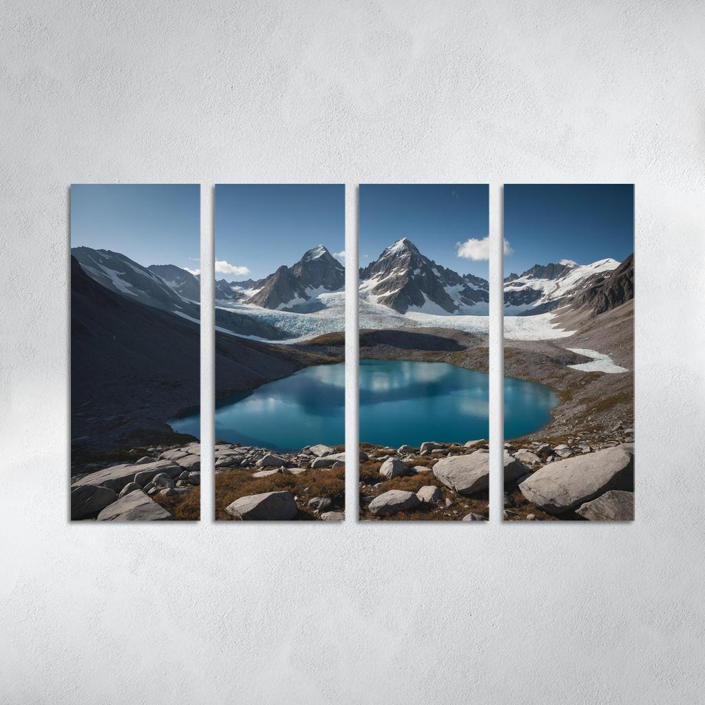 The Majestic Peaks Of Glacier Ridge Modern Paintings Frame