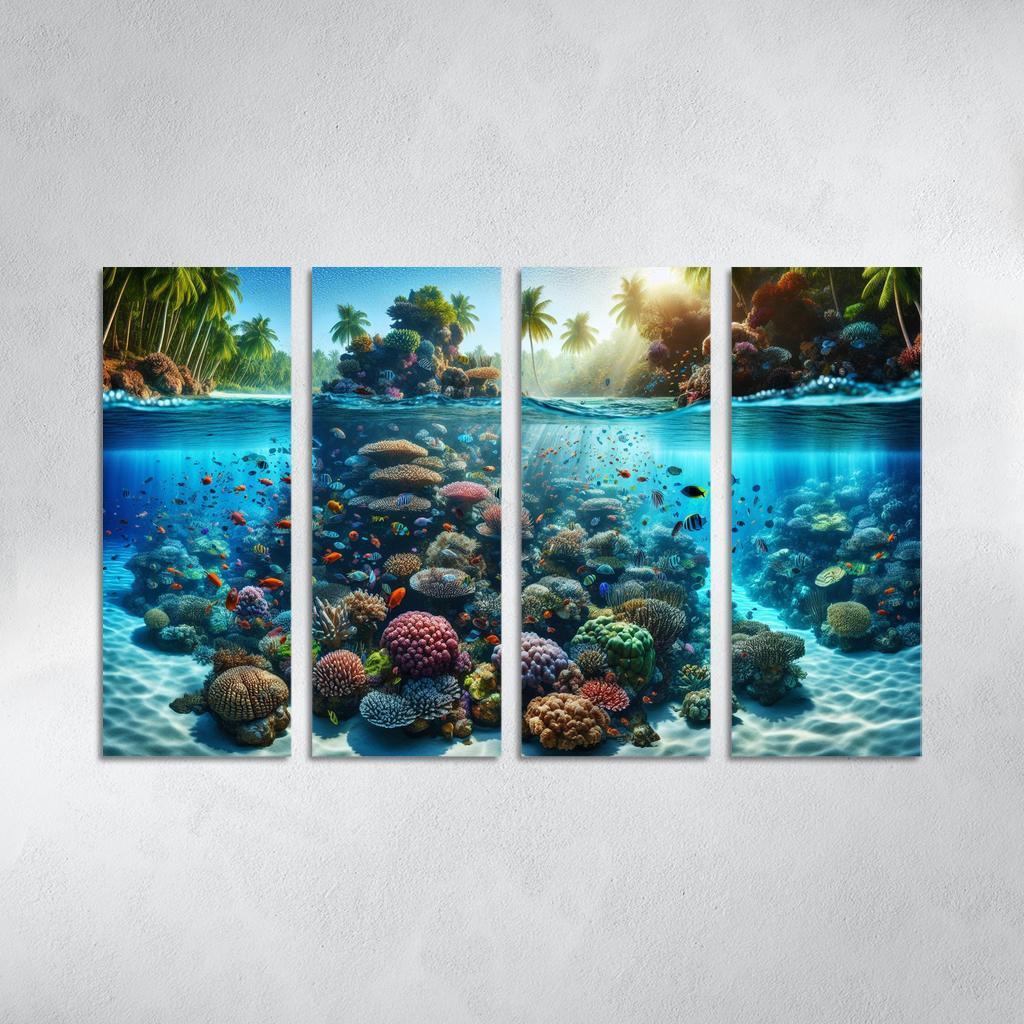 Coral Reef Escape An Underwater Wonderland Canvas Paintings Frame
