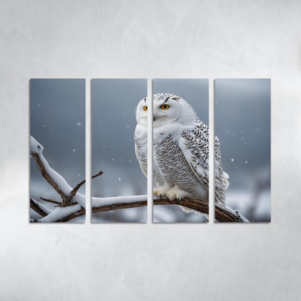 The Graceful Snowy Owl In The Arctic Framed Paintings