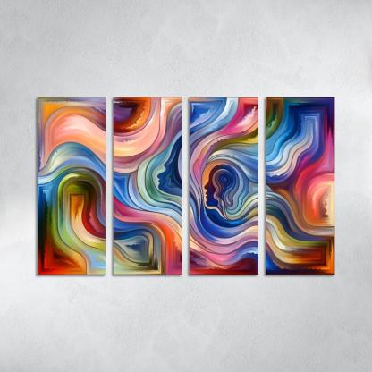 Chronicles of Emotion 4 Piece HD Modern Canvas Panels-Original Frame