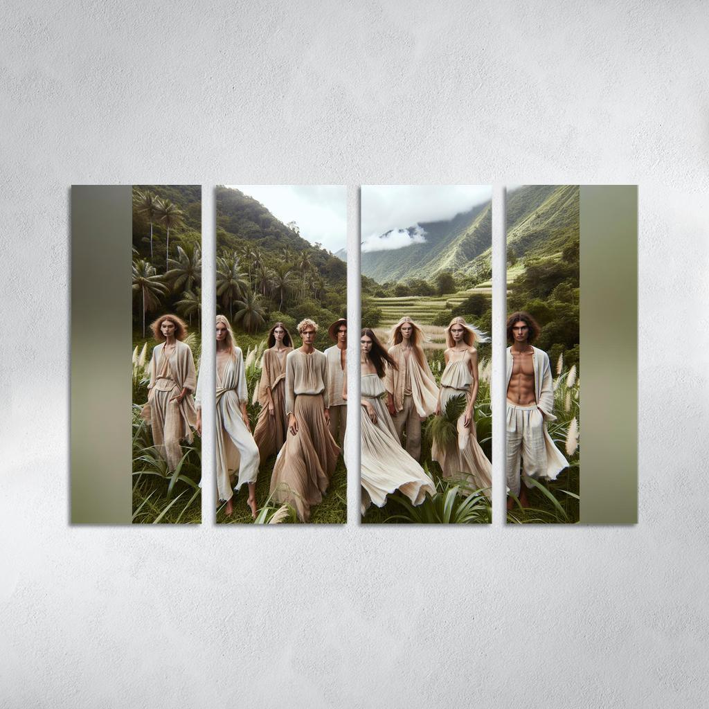 Natural Textures Embracing Imperfection 4 Piece HD Modern Canvas Panels-Original Frame