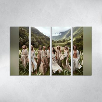 Natural Textures Embracing Imperfection 4 Piece HD Modern Canvas Panels-Original Frame