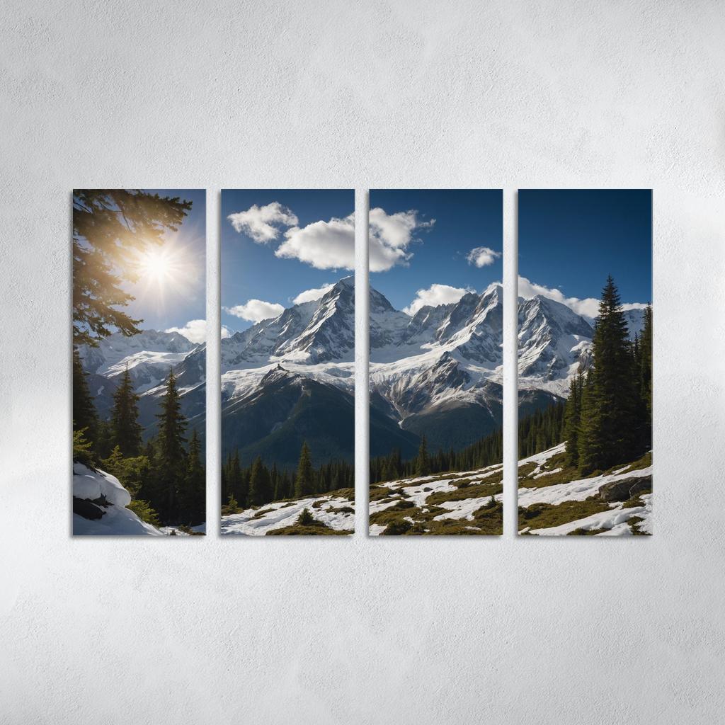 The Grandeur Of Snow-capped Peaks Oil Paintings Frame