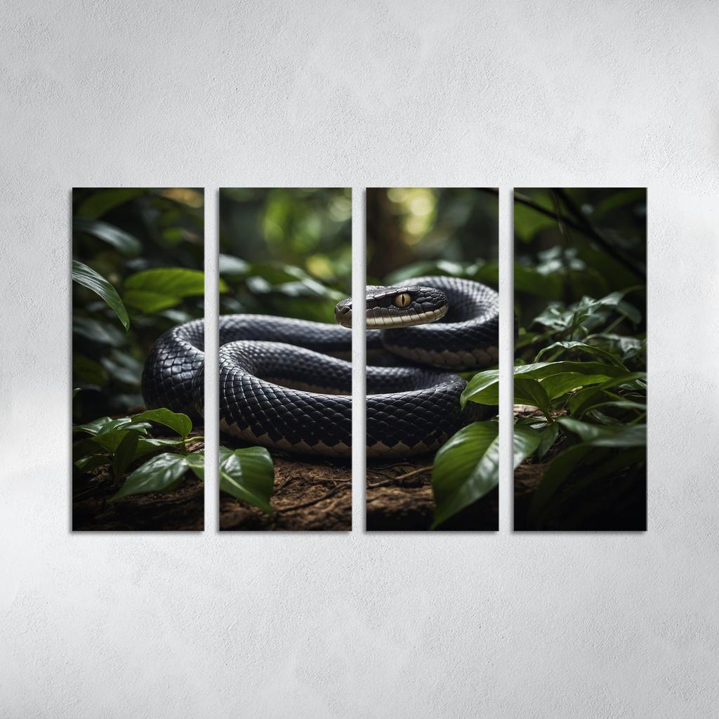 The Striking King Cobra In A Rainforest Setting Framed Paintings