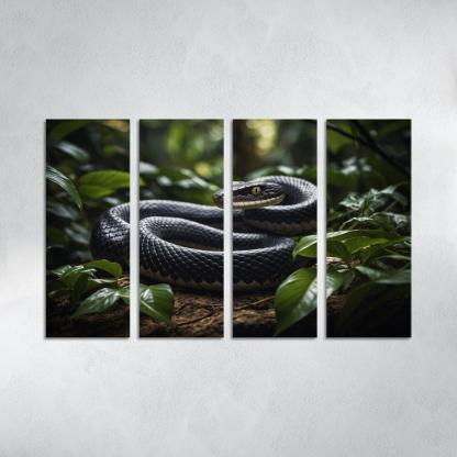 The Striking King Cobra In A Rainforest Setting Framed Paintings