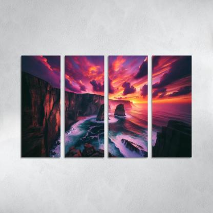 Sunset Cliffs Dramatic Coastal Views Oil Paintings Frame