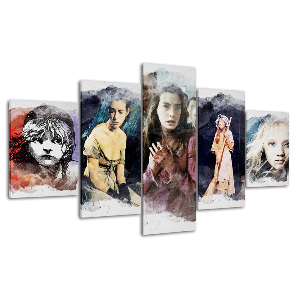 Multi Character 5 Piece HD Multi Panel Canvas Wall Art Frame-Original Frame