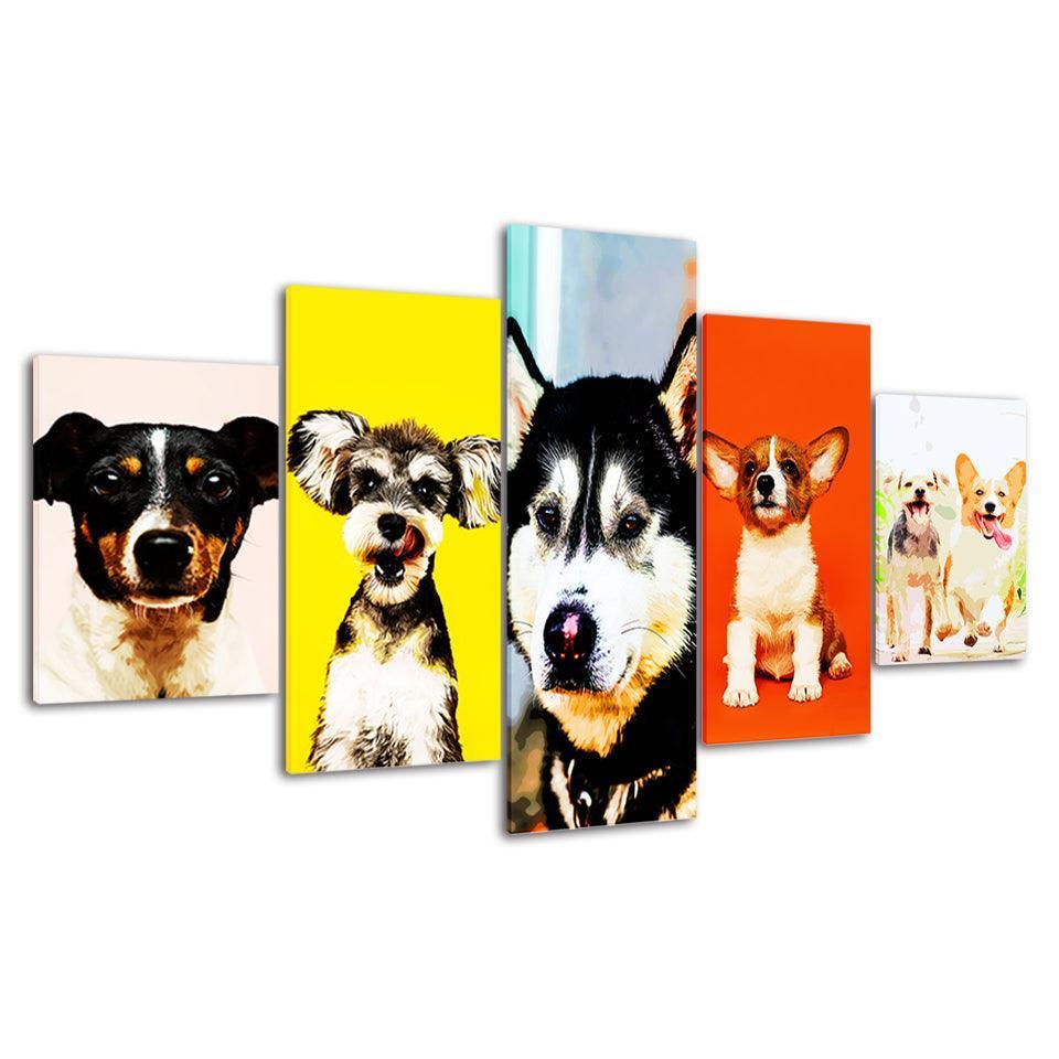 Our Best Friends Collection 5 Piece HD Multi Panel Canvas Wall Art Frame-Original Frame