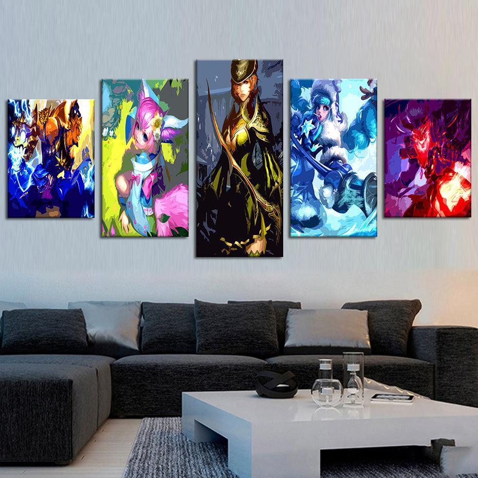 Mobile Legends 5 Piece HD Multi Panel Canvas Wall Art Frame-Original Frame