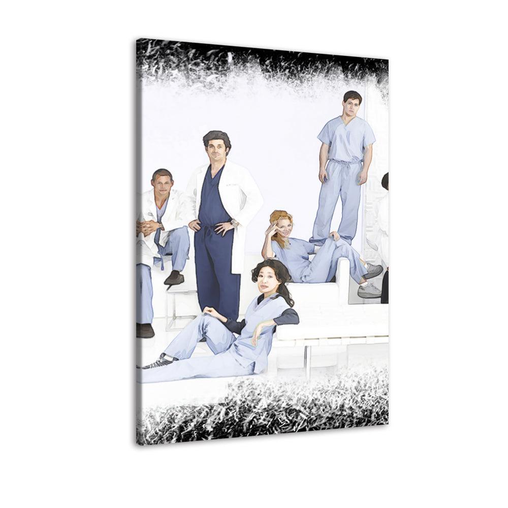 Blue Grey´s Anatomy 1 Piece HD Multi Panel Canvas Wall Art Frame-Original Frame