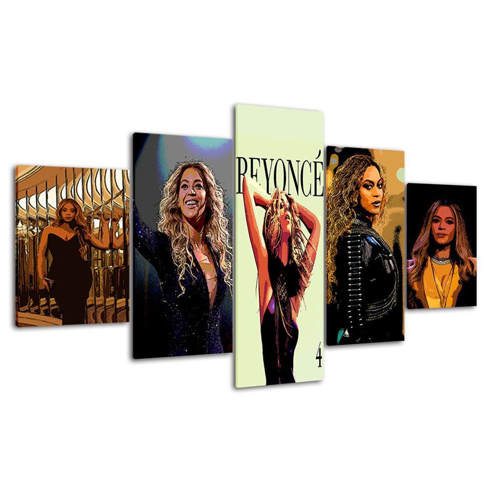 Beyoncé 5 Piece HD Multi Panel Canvas Wall Art Frame-Original Frame
