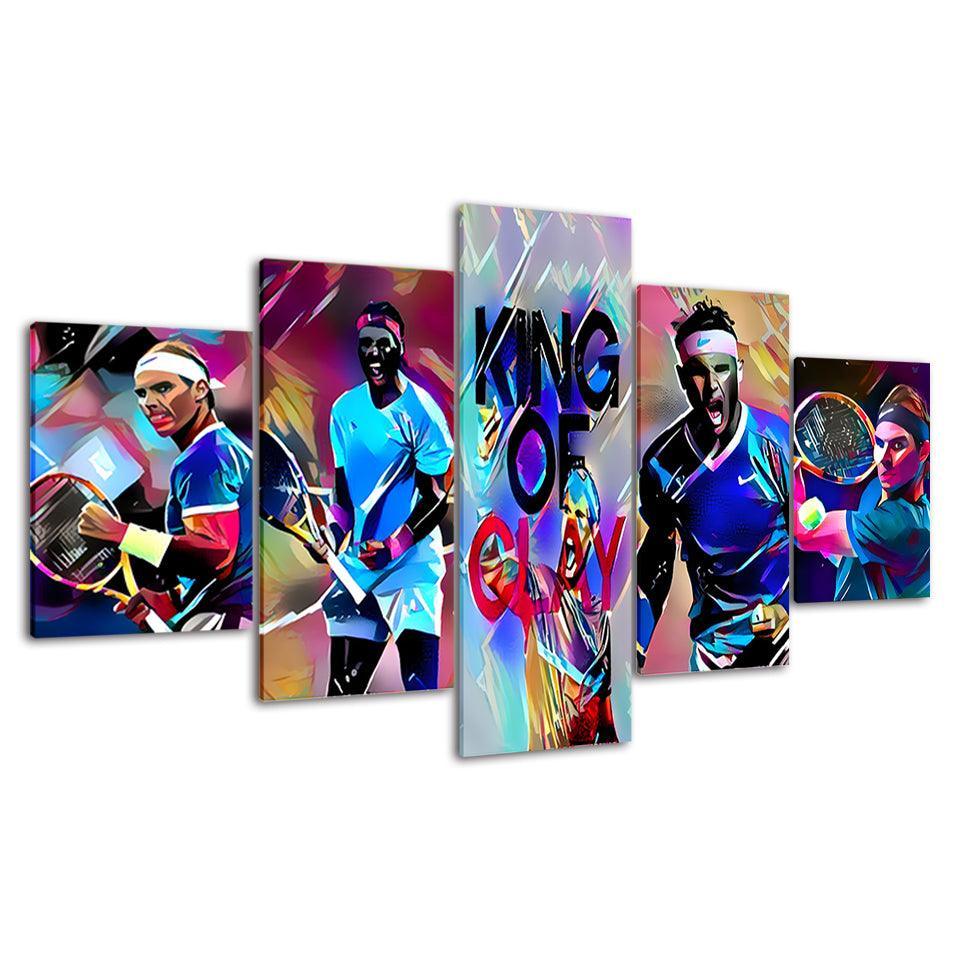 Tennis Match 5 Piece HD Multi Panel Canvas Wall Art Frame-Original Frame