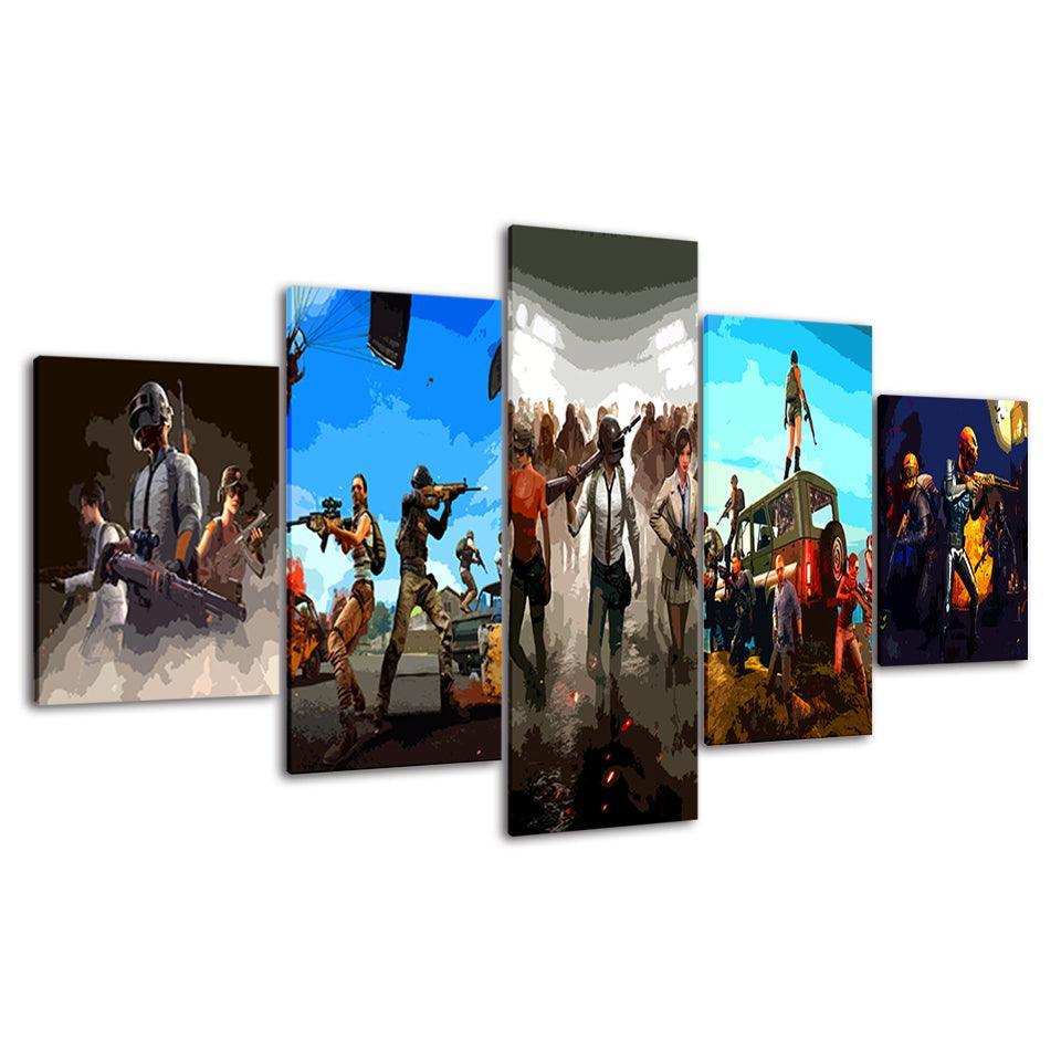 The Winning Team 5 Piece HD Multi Panel Canvas Wall Art Frame-Original Frame