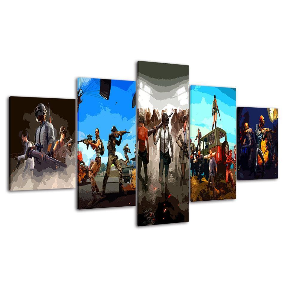 The Winning Team 5 Piece HD Multi Panel Canvas Wall Art Frame-Original Frame