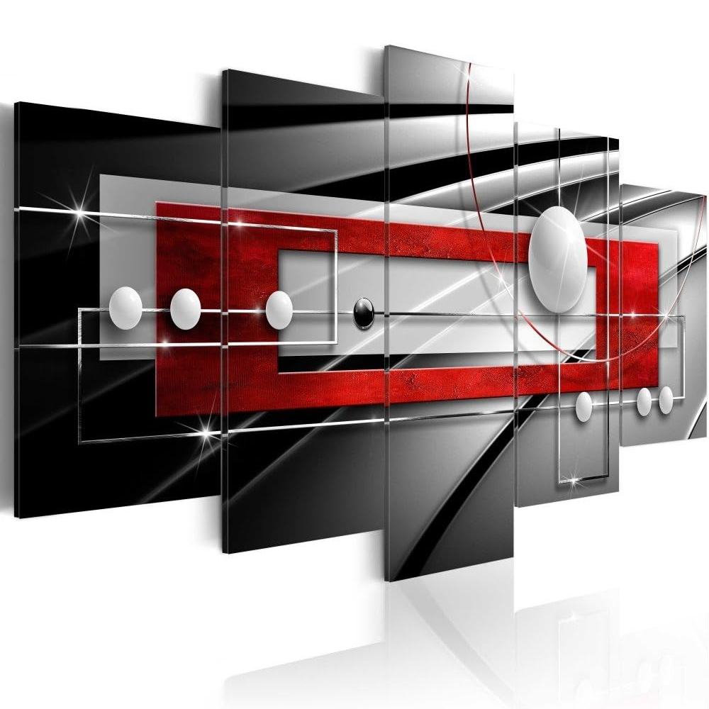 Modern Abstract Circle Line Canvas Wall Art Set 5 Pieces