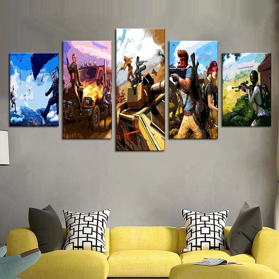 Rules Of Survival 5 Piece HD Multi Panel Canvas Wall Art Frame-Original Frame