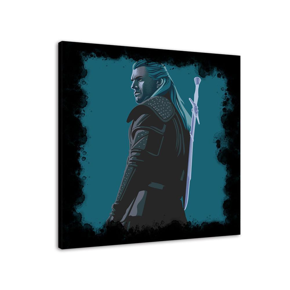 Blue Cartoon Warrior 1 Piece HD Multi Panel Canvas Wall Art Frame-Original Frame