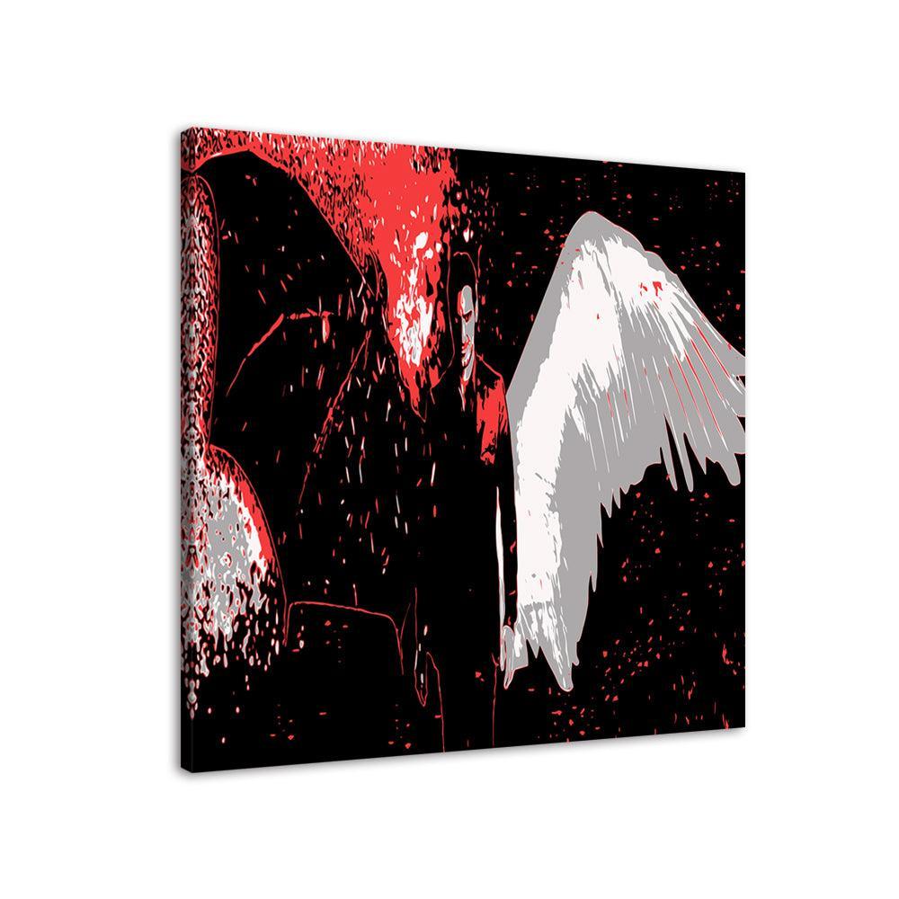 Black & Red Lucifer´s 1 Piece HD Multi Panel Canvas Wall Art Frame-Original Frame