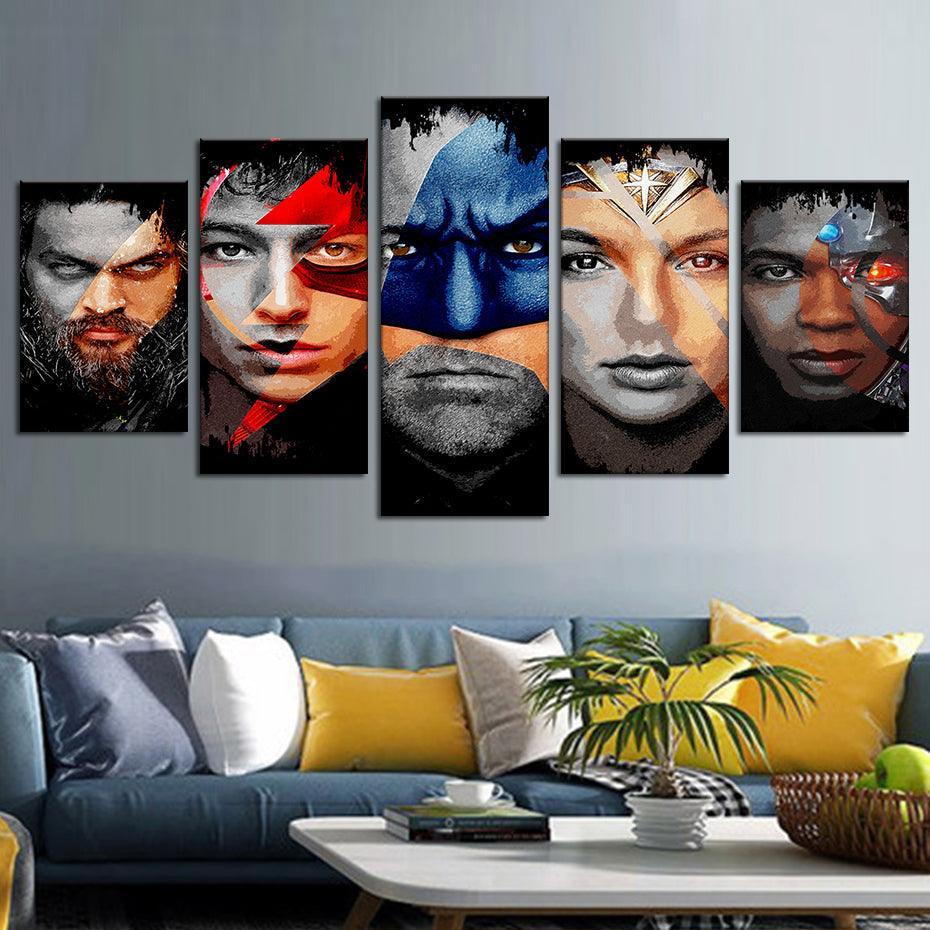 Movies Characters 5 Piece HD Multi Panel Canvas Wall Art Frame-Original Frame