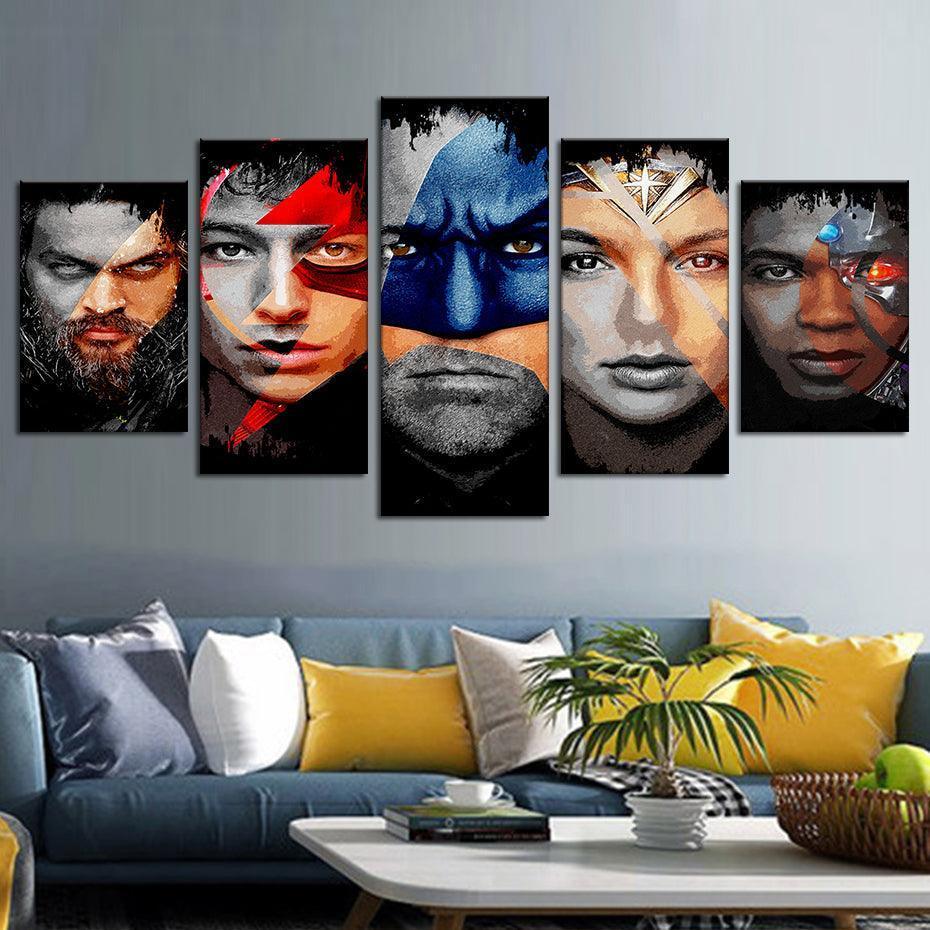 Movies Characters 5 Piece HD Multi Panel Canvas Wall Art Frame-Original Frame
