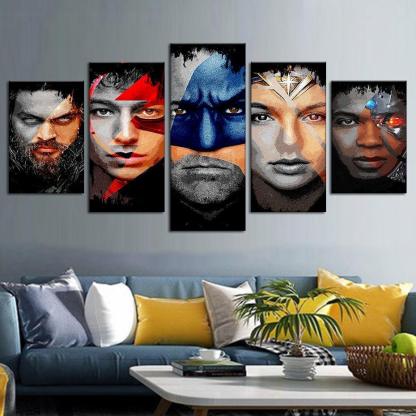 Movies Characters 5 Piece HD Multi Panel Canvas Wall Art Frame-Original Frame