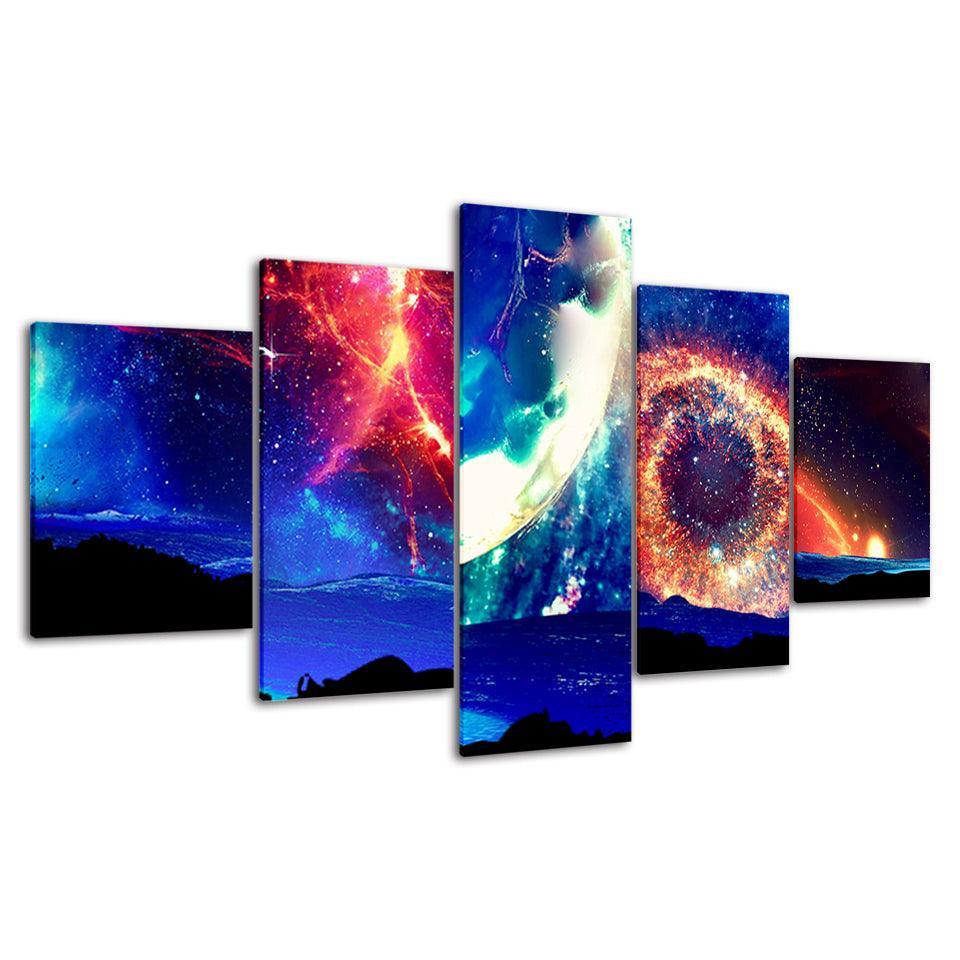 The Powerful Space 5 Piece HD Multi Panel Canvas Wall Art Frame-Original Frame