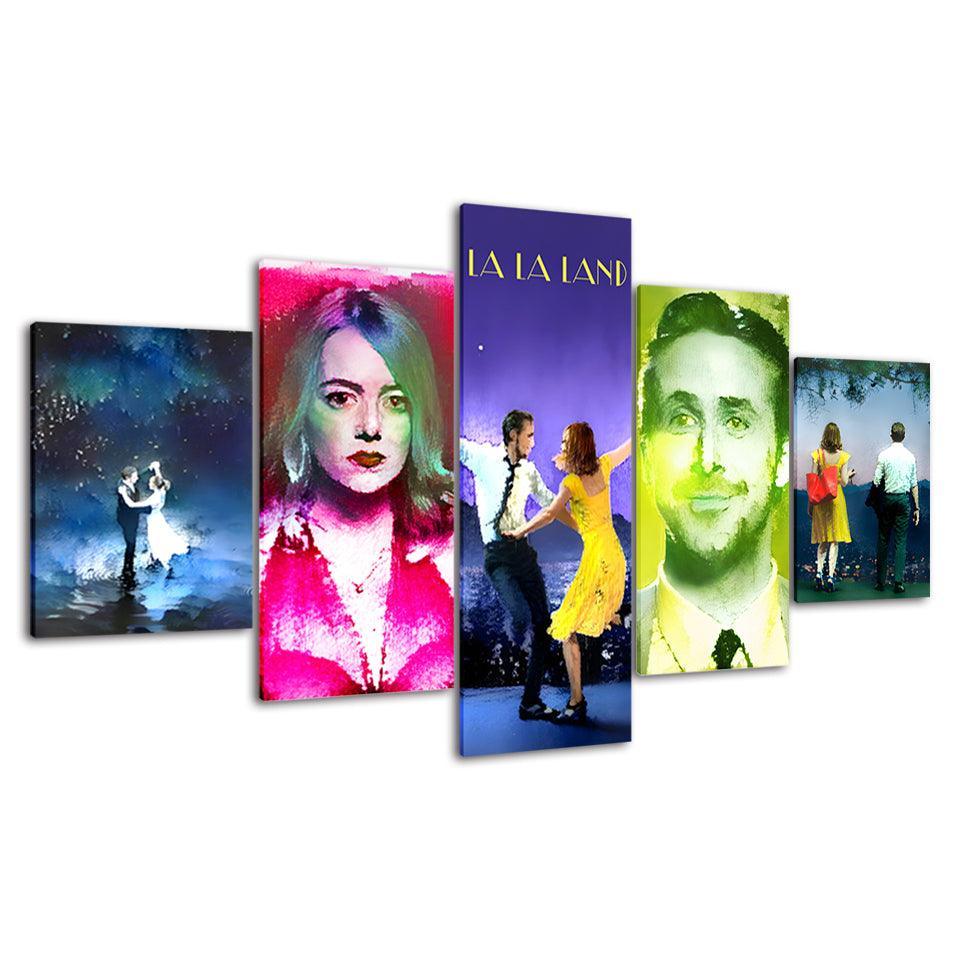 La La Land 5 Piece HD Multi Panel Canvas Wall Art Frame-Original Frame