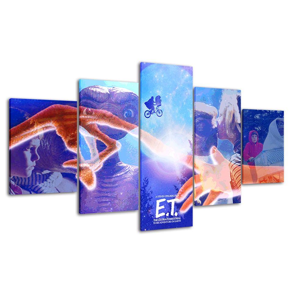 The E.T. Movie 5 Piece HD Multi Panel Canvas Wall Art Frame-Original Frame