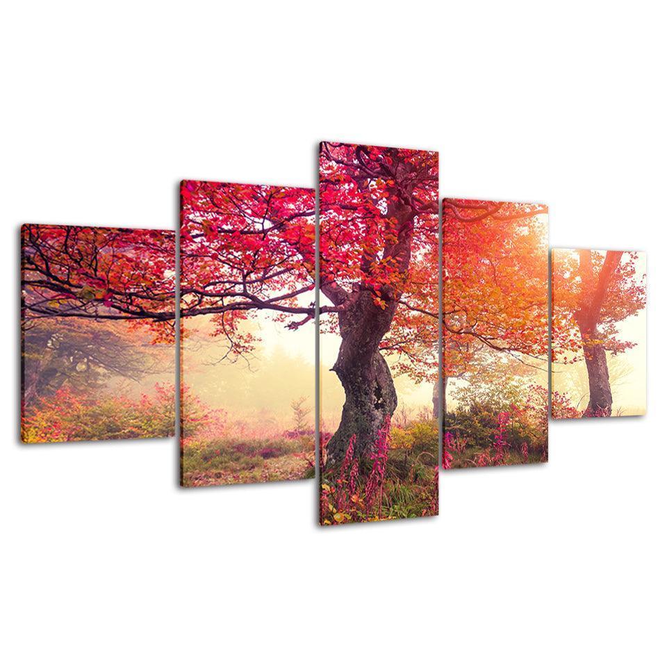 Autumn Season HD Multi Panel Canvas Wall Art-Original Frame