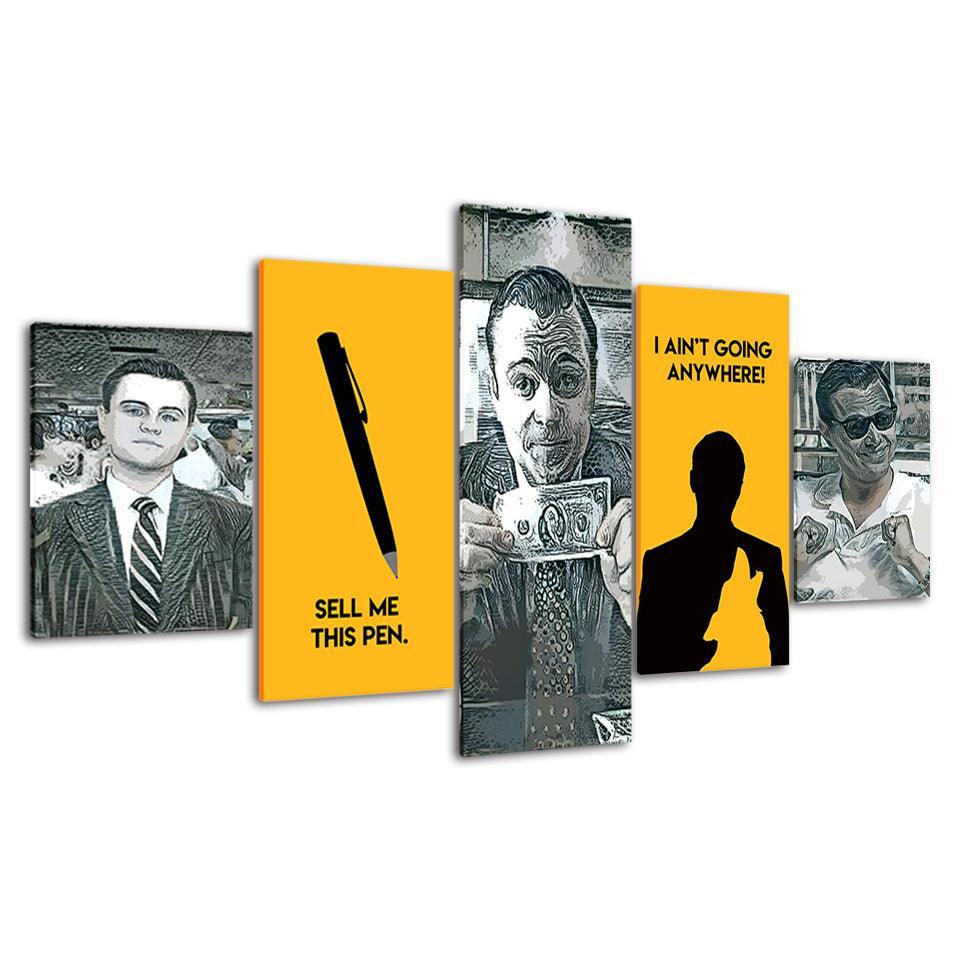 The Wolf Of Wall Street 5 Piece HD Multi Panel Canvas Wall Art Frame-Original Frame