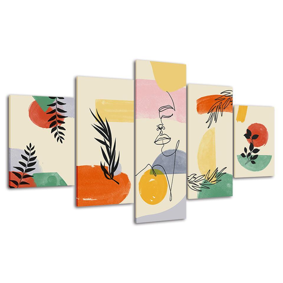 The Abstract Fruits 5 Piece HD Multi Panel Canvas Wall Art Frame-Original Frame