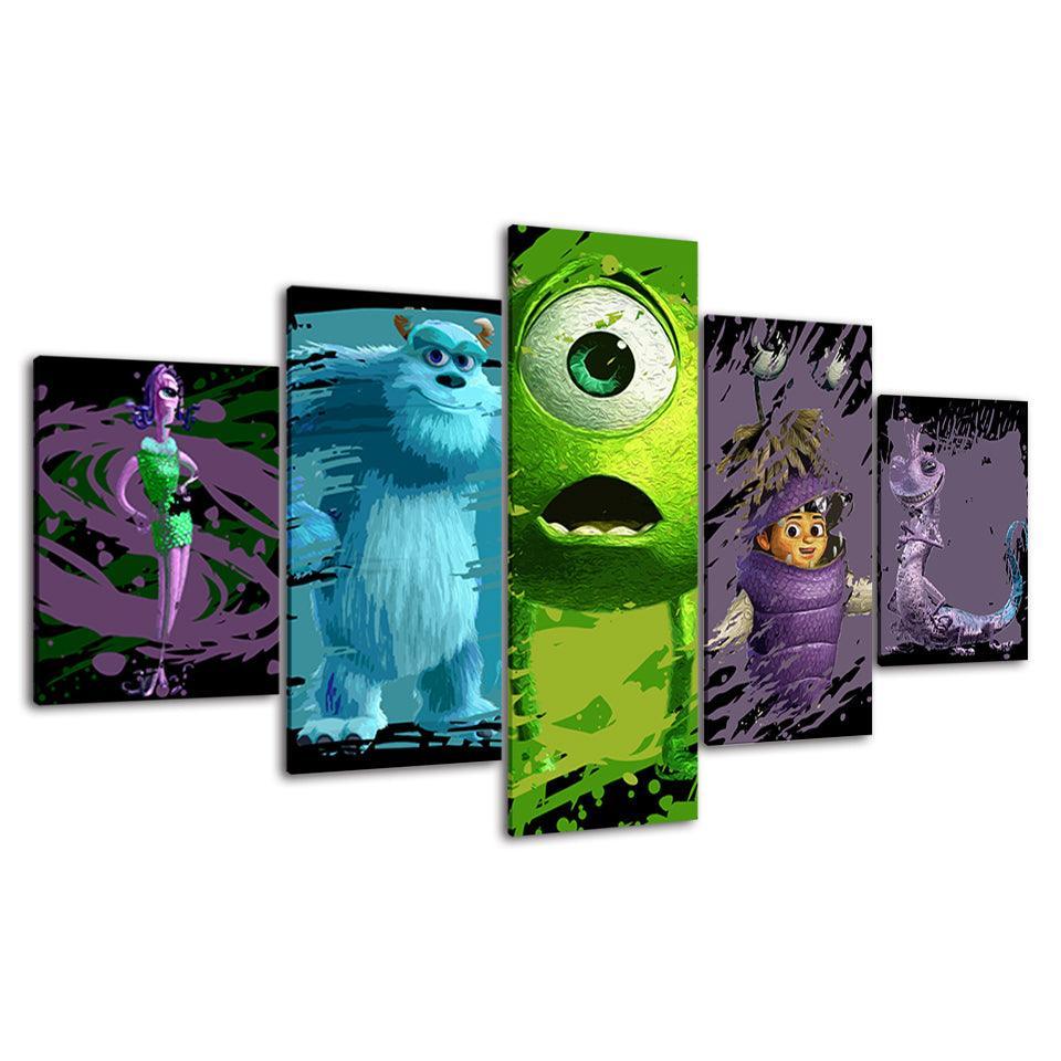 The Animals Inc Movie 5 Piece HD Multi Panel Canvas Wall Art Frame-Original Frame
