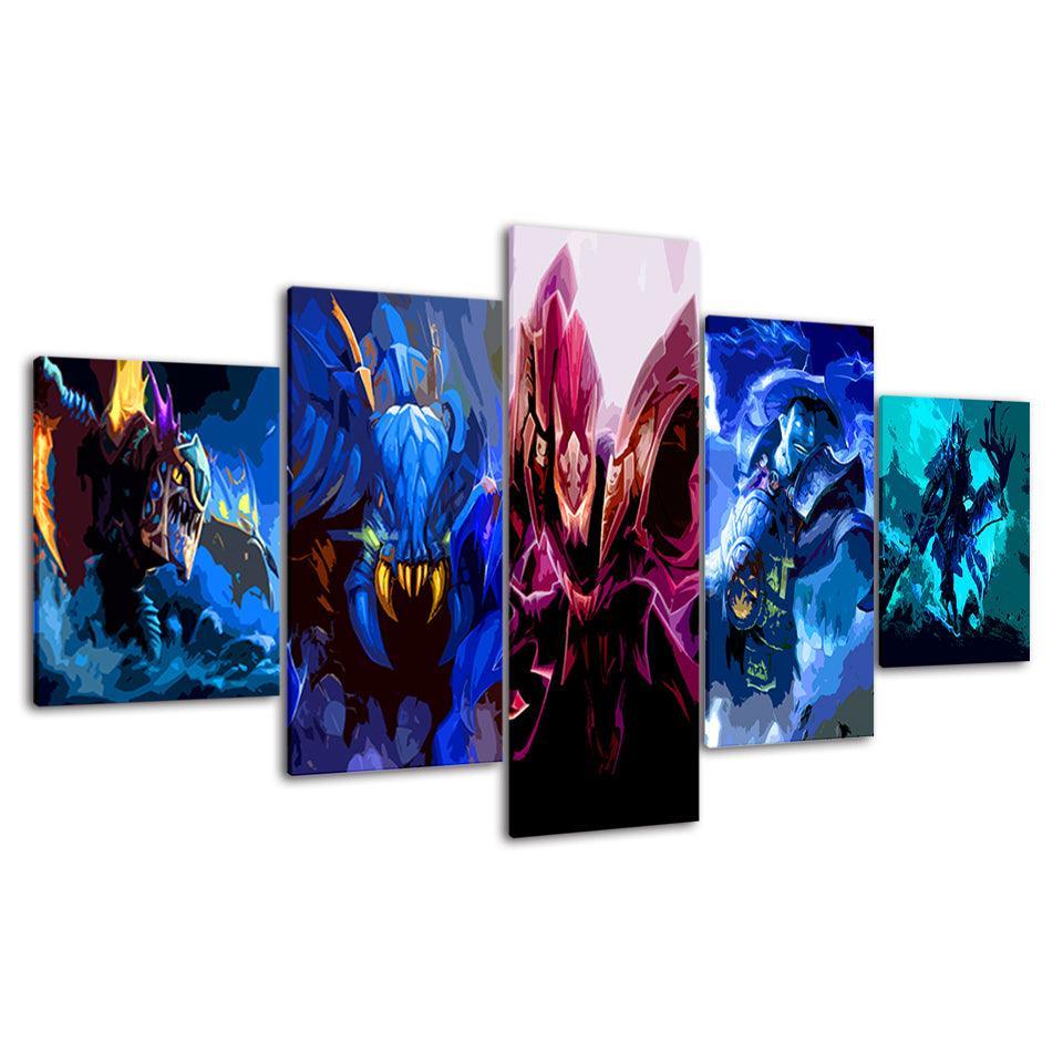 The Creature Team Cartoon 5 Piece HD Multi Panel Canvas Wall Art Frame-Original Frame