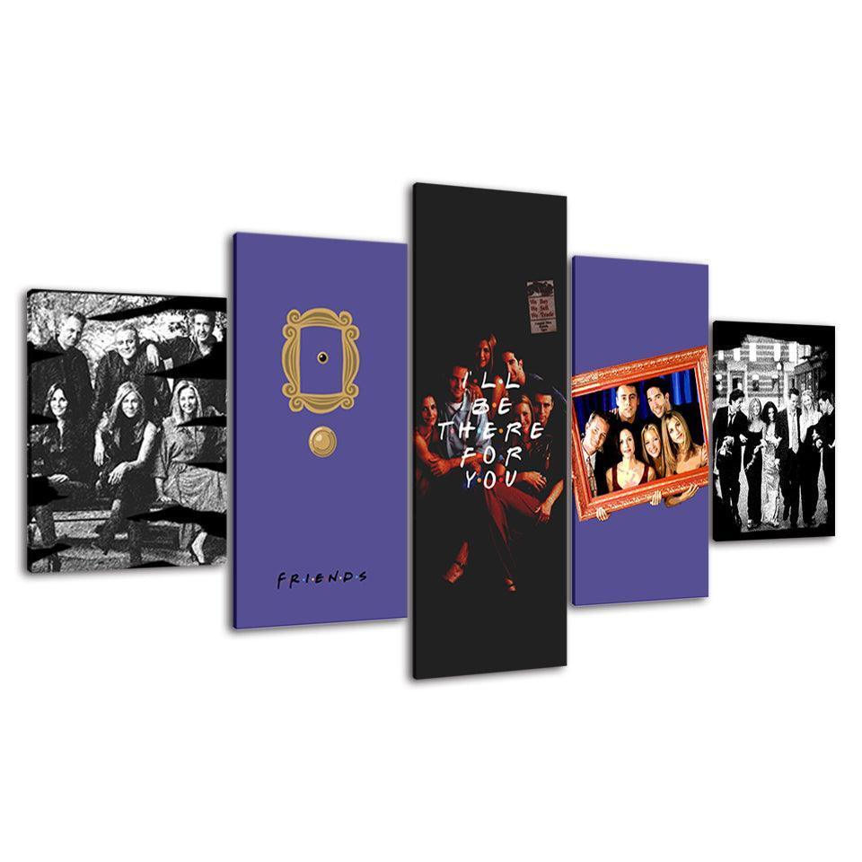 Friends 5 Piece HD Multi Panel Canvas Wall Art Frame-Original Frame