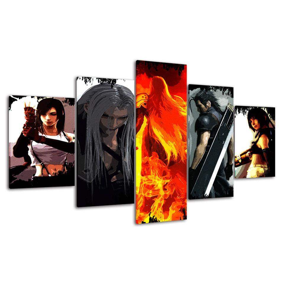 The Fierce Team Collection 5 Piece HD Multi Panel Canvas Wall Art Frame-Original Frame